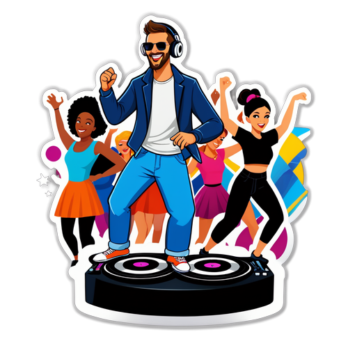 Кумедний мультфільм DJ на післявечірці