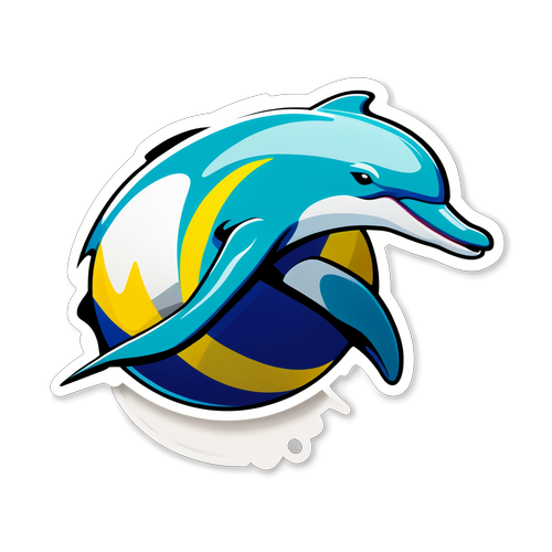 Volleyball Dolphin Sticker