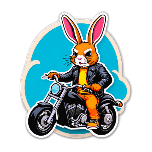 バイカー風のウサギデザイン