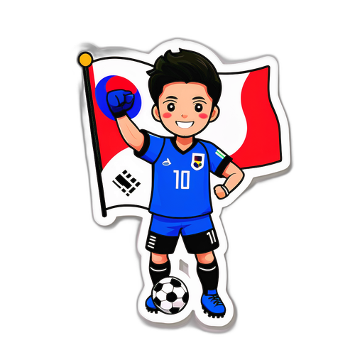 サッカー選手と応援するファン