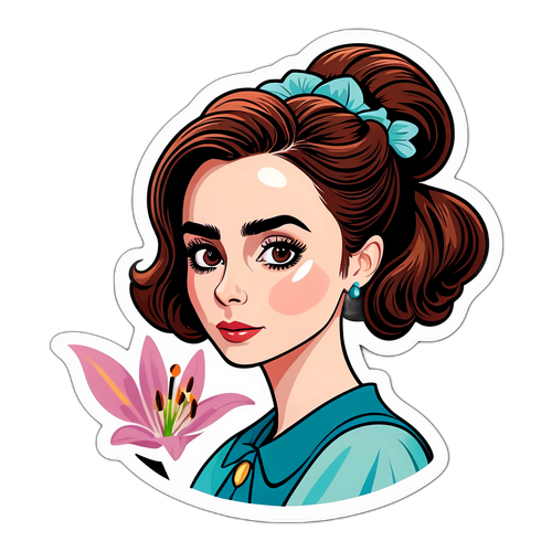 Elegant klistermärke av karaktären Lily Collins