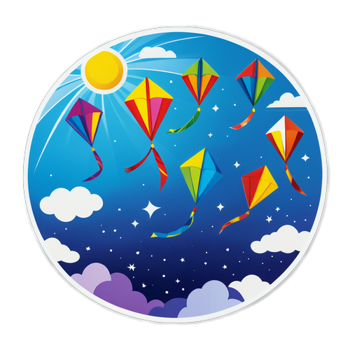色彩繽紛的風箏在空中飛揚