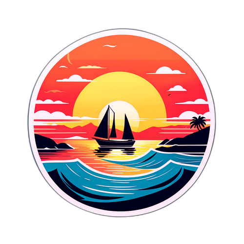 Rennon merimaiseman iltaruskossa