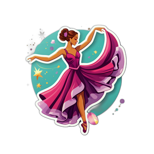 Tyylikäs tanssija stickeri
