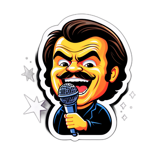 Stilisierter Jack Black mit Mikrofon