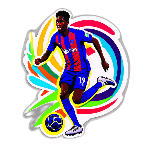 Sjov sticker af Timothy Weah driblende forbi forsvarsspillere
