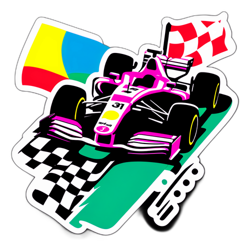 Autoturism Formula 1 cu steaguri