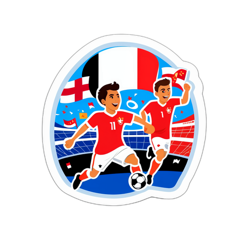Energetische Sticker van de Nederland vs Malta Voetbalwedstrijd