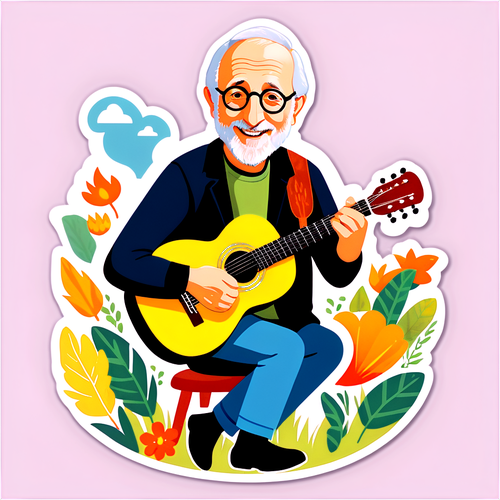 Whimsical Folk Music Sticker