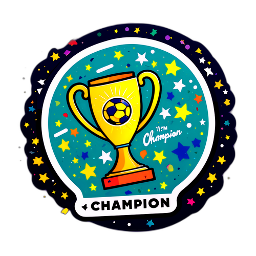 Adesivo de Troféu de Futebol 'Champion Santos'
