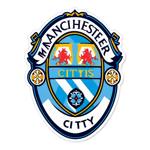 Autocollant Manchester City en couleurs vives