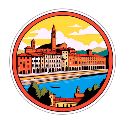 Sticker Vintage della città di Piacenza
