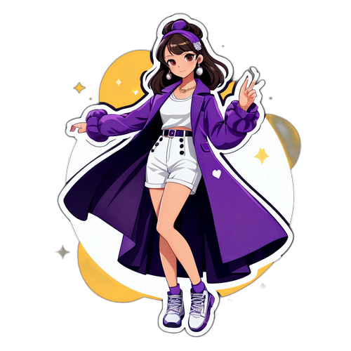 ファッションショーでポーズを決めるユーチャミのイラスト