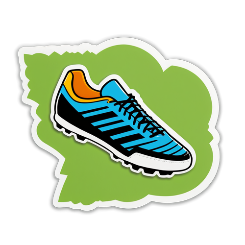 Sticker van een voetbalschoen