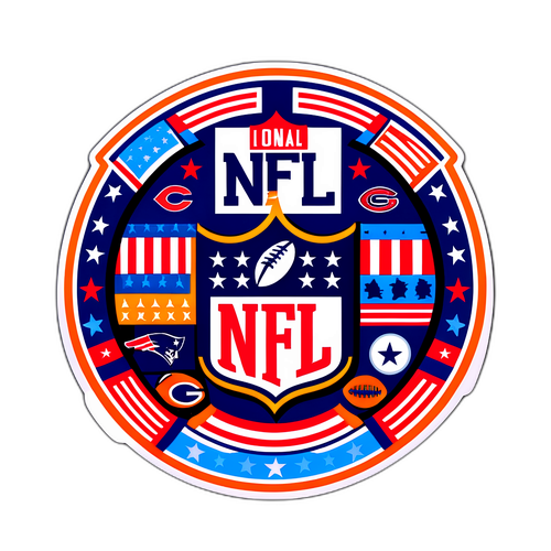 NFL標誌與美國國旗元素結合的貼紙