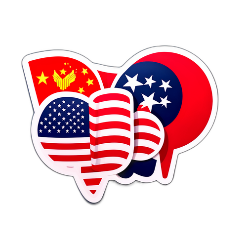 中美合作沟通贴纸