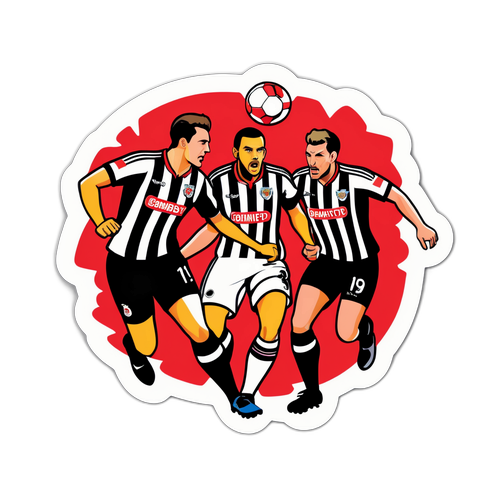 Reprezentare stilizată a jucătorilor Grimsby Town și Brentford