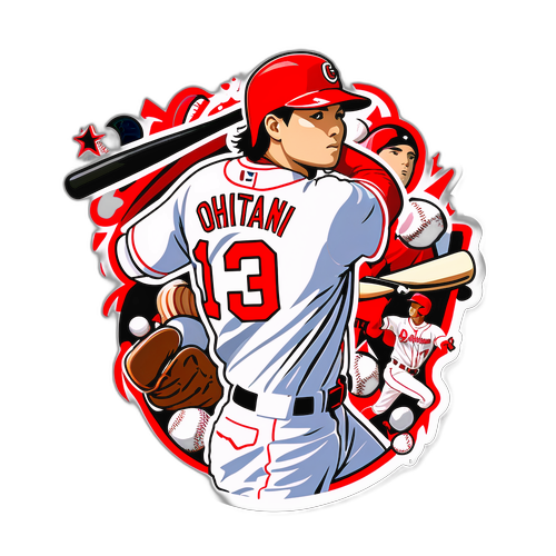 Sticker Shohei Ohtani Memukul Home Run