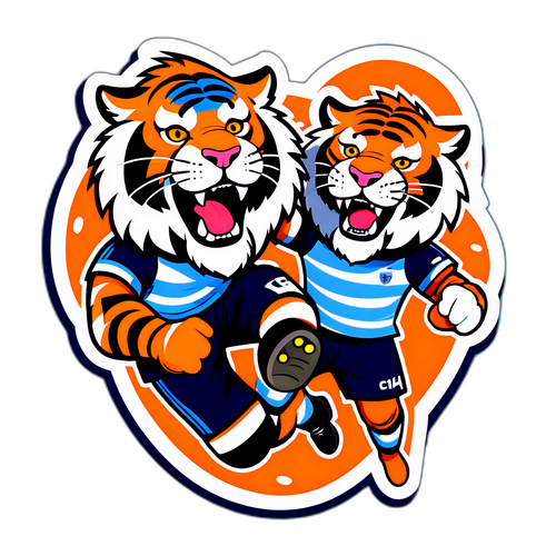 Ilustración de tigres en acción