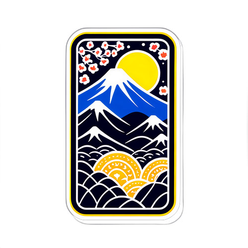 伝統的な白川の手ぬぐい模様のスタイリッシュなステッカー