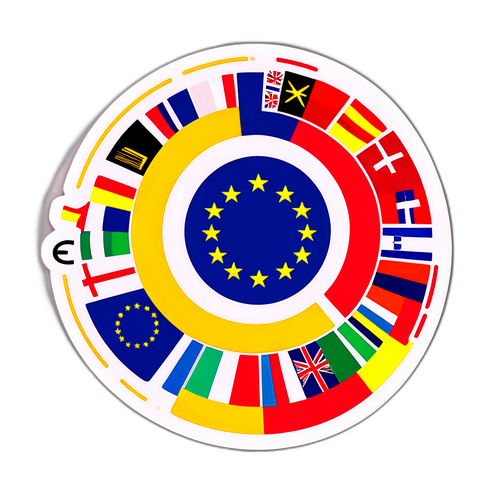 Feire euroen med fargerike symboler