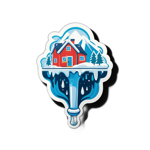 冰山与水龙头的冬季乐趣