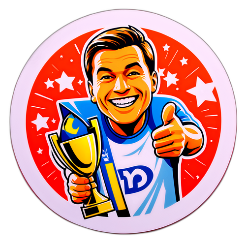 Sami Välimäki voittopokaalin kanssa