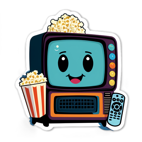 Oplev Retro Filmaften: Den Sjove Sticker til Pluto TV med Popcorn og Streaming Ikoner!