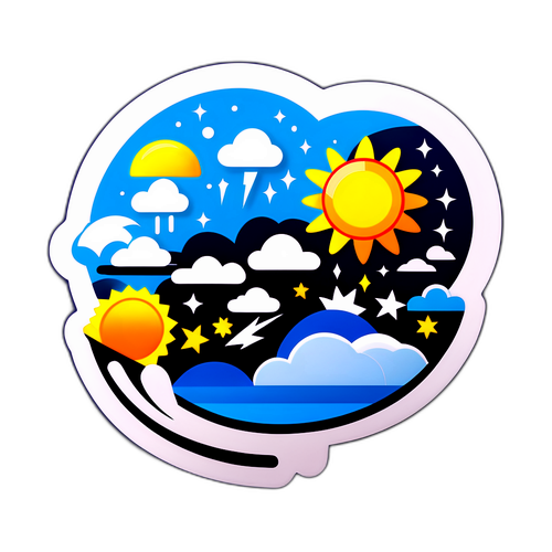 Sticker abstract cu detalii despre vremea de mâine