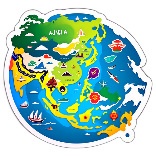 Una mappa creativa dell'Asia