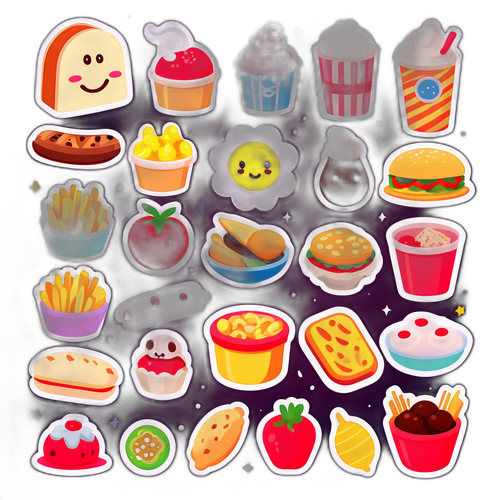 ゆうこの好きな食べ物と趣味のかわいいステッカーコレクション