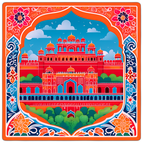 जयपुर शहर की दीवार का सुंदर चित्रण