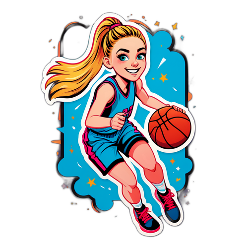 Dynamic Basketball Action Sticker