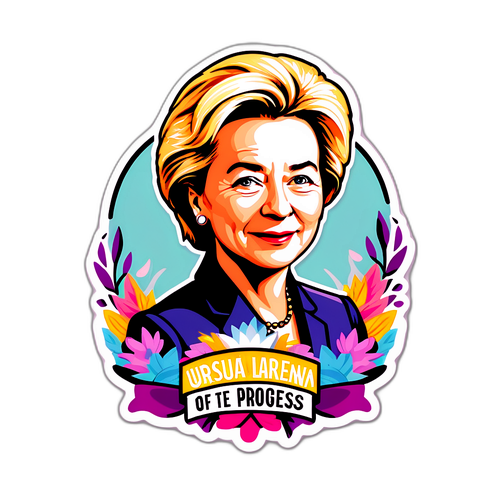 Motivationsklistermærke med citat fra Ursula von der Leyen