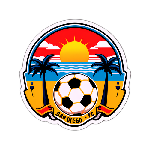 Soccer Ball with San Diego FC and Chicago Colors Sticker