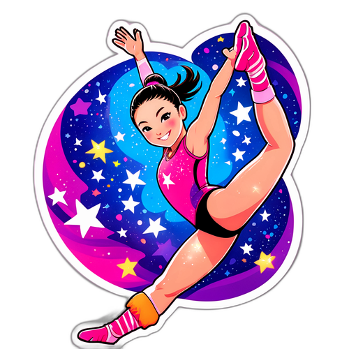 Dynamic Gymnastics-themed Sticker
