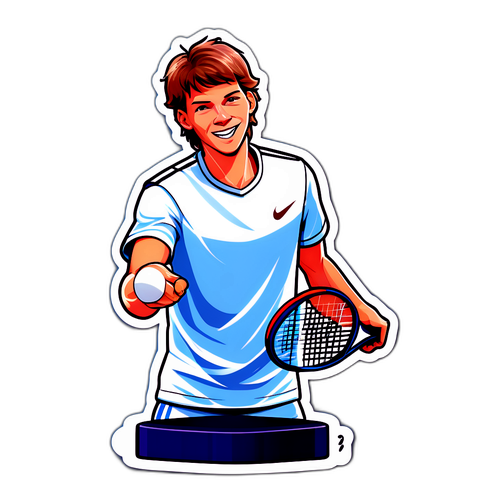 Sticker cu Jannik Sinner pe podium