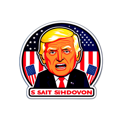 미국 정부 폐쇄 풍자 스티커