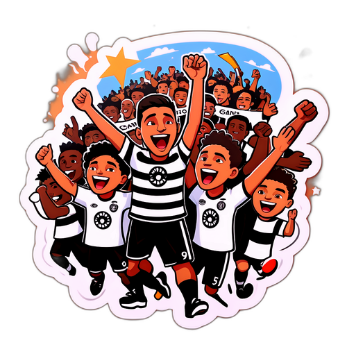 Cena de torcedores do Corinthians comemorando