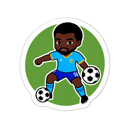 Minimalist Aufkleber von einem Fußballspieler