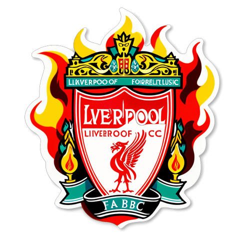 Flammen der Leidenschaft: Liverpool FC-Logo inmitten von Feuer und Verehrung!