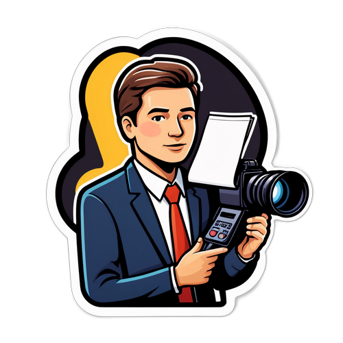 Journalist med kamera og notatblokk