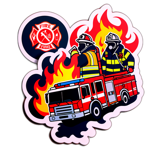 Brand i Eksjö med brandmän och brandbilar