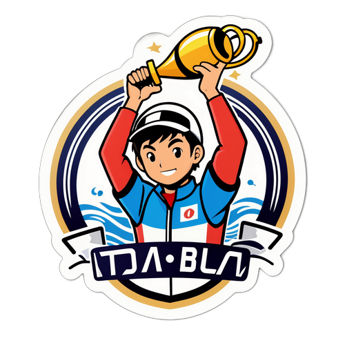 トキヤマボートレース選手権トロフィーを持つプレイヤーデザイン