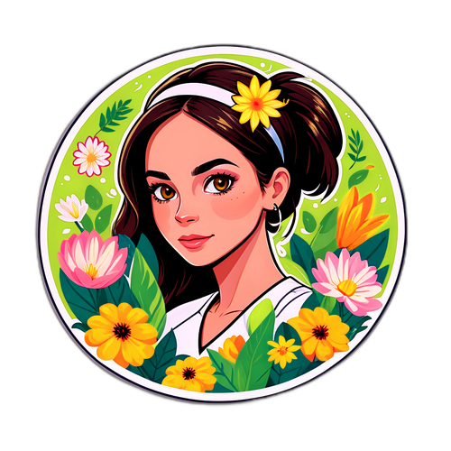 Emma Navarro entre flores