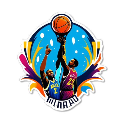 Tikman ang Rurok ng Tagumpay: NBA Cup Sticker na may Tropeo at Mga Silweta ng Manlalaro!