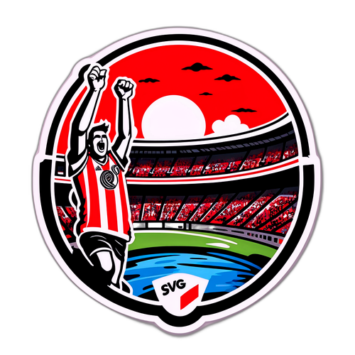Adesivo do River Plate com Estádio e Torcida