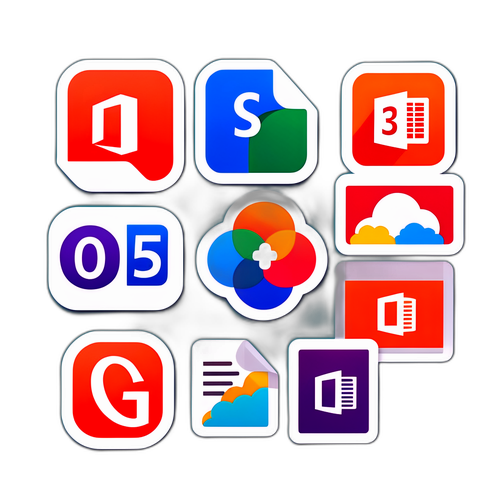 Office 365の特徴を表現したカラフルなデザインのステッカー