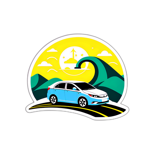 Design minimalist pentru BYD cu mașina electrică pe un drum sinuos