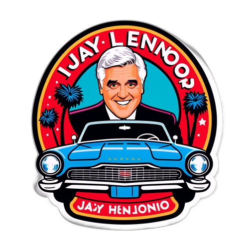 Nostalgic Jay Leno Late-Night Show Sticker